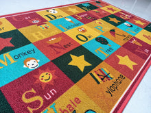 Load image into Gallery viewer, Multi-coloured Alphabet Rugs for Kids room or Nursery - Bright Colours & Anti-slip Rug