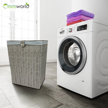 Load image into Gallery viewer, Clarisworld Resin Laundry Clothes Basket with Lid, Lock and Removable Lining, Storage Hamper Basket W45 x D32 x H59 cm
