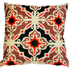 Load image into Gallery viewer, 2 x Red & Brown tone Cushion Covers (63005) Linen 45 x 45 cm Square Premium Soft Furnishing, Sofas, Beds, Indoor, Outdoor