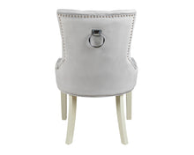 Load image into Gallery viewer, Verona Dining Chair in Light Grey Velvet with Chrome Knocker and Grey Legs