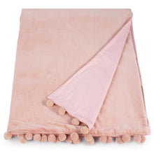 Load image into Gallery viewer, Velvet Pom Pom Throw