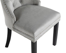 Load image into Gallery viewer, Ashford Dining Chair in Light Grey Velvet with Square Knocker And Black Legs