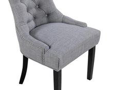 Load image into Gallery viewer, Verona Dining Chair in Grey Linen with Chrome Knocker and Black Legs