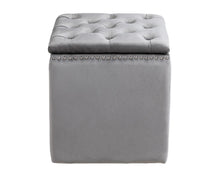 Load image into Gallery viewer, Lucca Square Ottoman in Grey Velvet