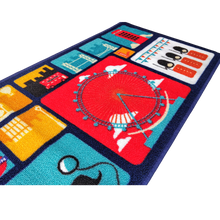 Load image into Gallery viewer, London Theme Multi Coloured Kitchen Runners Polyester Area Rug Non-Slip 137 x 49 cm