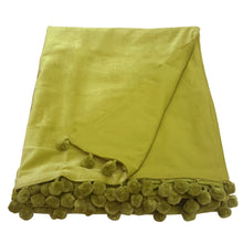 Load image into Gallery viewer, Velvet Pom Pom Throw