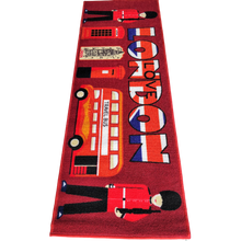 Load image into Gallery viewer, Love London Theme Red Kitchen Runners Polyester Area Rug Anti-Slip with latex backing