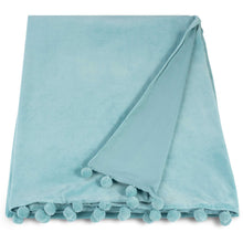 Load image into Gallery viewer, Velvet Pom Pom Throw