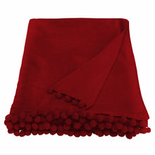 Load image into Gallery viewer, Velvet Pom Pom Throw