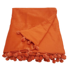 Load image into Gallery viewer, Velvet Pom Pom Throw