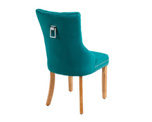 Load image into Gallery viewer, Ashford Dining Chair in Teal Velvet with Square Knocker And Oak Legs