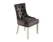 Load image into Gallery viewer, Verona Dining Chair in Grey Velvet with Chrome Knocker and Grey Legs