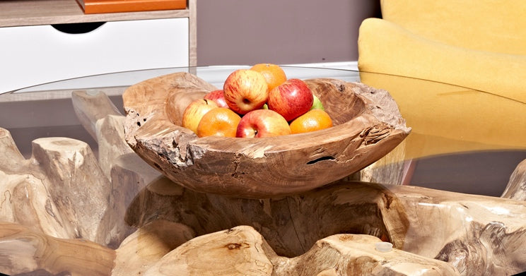 Teak Fruit Bowl reclaimed teak 40 cm solid teak root bowl home decor