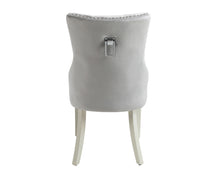 Load image into Gallery viewer, Ashford Dining Chair in Light Grey Velvet with Square Knocker And Grey Legs