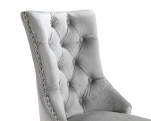Load image into Gallery viewer, Ashford Dining Chair in Light Grey Velvet with Square Knocker And Grey Legs