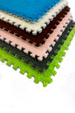 Load image into Gallery viewer, 10pcs EVA Plush Puzzle Area Rug Floor Mats Non Slip Washable Playmat 30 x 30 cm