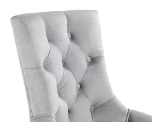 Load image into Gallery viewer, Verona Dining Chair in Light Grey Velvet with Chrome Knocker and Grey Legs