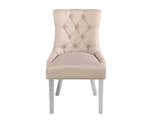 Load image into Gallery viewer, Verona Dining Chair in Cream Linen with Chrome Knocker and Chrome Legs