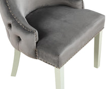Load image into Gallery viewer, Elizabeth Dining Chair in Grey Velvet with Grey Legs