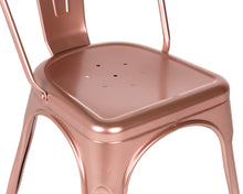 Load image into Gallery viewer, Tolix Style Chair in Shiny Rose Gold