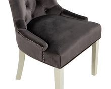 Load image into Gallery viewer, Verona Dining Chair in Grey Velvet with Chrome Knocker and Grey Legs