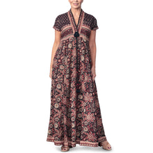 Load image into Gallery viewer, Anokhi Bagru Cotton Floral Print Maxi Dress