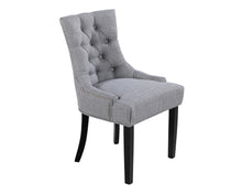 Load image into Gallery viewer, Rectangular Oak Dining Table and 6 Grey Linen Verona Dining Chairs with Black Legs
