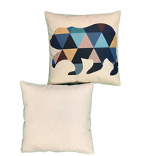 Load image into Gallery viewer, 2 x Cushion Cover 56205 45 x 45 cm Square Cotton Linen Cushion Covers Pillowcase for Sofas, Beds Invisible Zip (18' x 18' in) (Polar Bear)