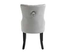 Load image into Gallery viewer, Ashford Dining Chair in Light Grey Velvet with Square Knocker And Black Legs