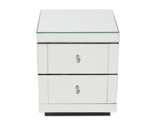 Load image into Gallery viewer, Monroe Silver Mirrored Bedside Chest with 2 Drawers Set