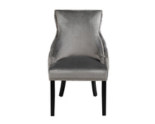 Load image into Gallery viewer, Elizabeth Dining Chair in Grey Velvet with Black Legs