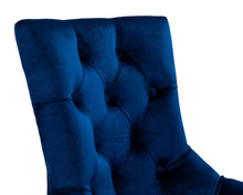 Load image into Gallery viewer, Verona Dining Chair in Royal Blue Velvet with Chrome Knocker and Black Legs
