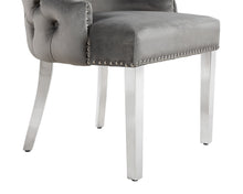 Load image into Gallery viewer, Elizabeth Dining Chair in Grey Velvet with Chrome Legs
