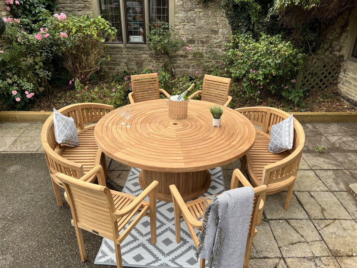 Teak Garden furniture round table combo