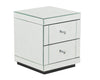 Monroe Silver Mirrored Bedside Chest with 2 Drawers