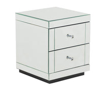 Load image into Gallery viewer, Monroe Silver Mirrored Bedside Chest with 2 Drawers
