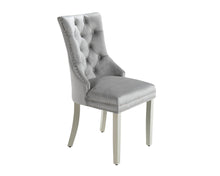 Load image into Gallery viewer, Ashford Dining Chair in Light Grey Velvet with Square Knocker And Grey Legs
