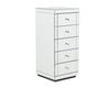 Monroe Silver Mirrored Tallboy with 5 Drawers