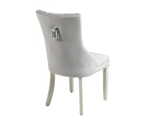 Load image into Gallery viewer, Ashford Dining Chair in Light Grey Velvet with Square Knocker And Grey Legs
