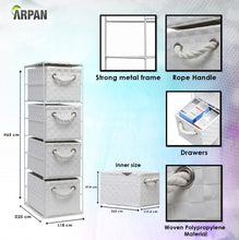 Load image into Gallery viewer, Arpan  4 Drawer Storage Cabinet Unit Ideal for Home/Office/bedrooms (4-Drawer Unit -18x25xH65cm)
