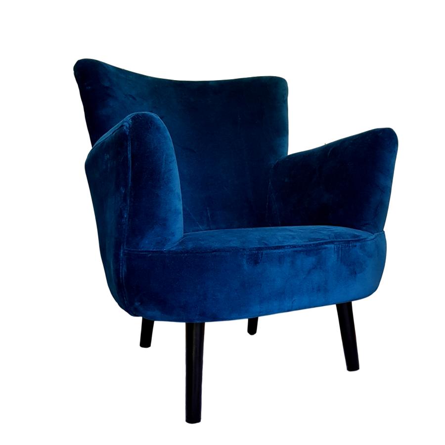 Alma Velvet Armchair and Matching Footstool