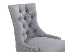 Load image into Gallery viewer, Verona Dining Chair in Grey Linen with Chrome Knocker and Oak Legs
