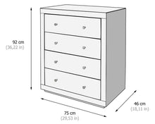 Load image into Gallery viewer, Monroe Silver Mirrored 4 Drawer Chest Set with 2 x 1 Bedside Tables
