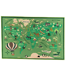 Load image into Gallery viewer, Non Slip Polyester Area Rug World map Animals Playmat for Living Room Hallway Children Kids Carpets
