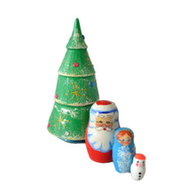 Load image into Gallery viewer, 4 Piece Christmas Tree Matryoshka
