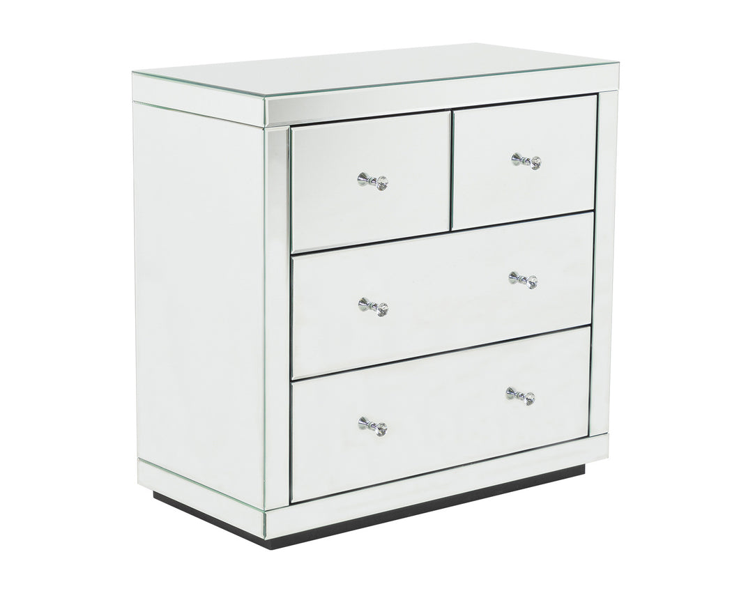 Monroe Silver Mirrored Chest 2 + 2 Drawers