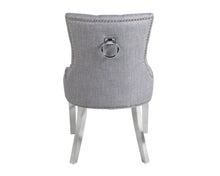 Load image into Gallery viewer, Verona Dining Chair in Grey with Chrome Knocker and Chrome Legs
