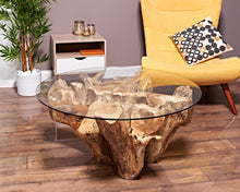 Load image into Gallery viewer, TEAK ROOT COFFEE TABLE RUSTIC ROUND
