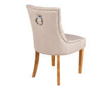 Load image into Gallery viewer, Verona Dining Chair in Cream Linen with Chrome Knocker and Oak Legs
