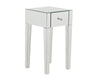 Monroe Silver Mirrored Bedside Table with 1 Drawer